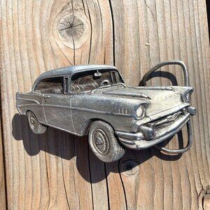 Vintage 1979 Bergamont Brass Works1957 Chevrolet Bel Air Car Belt Buckle